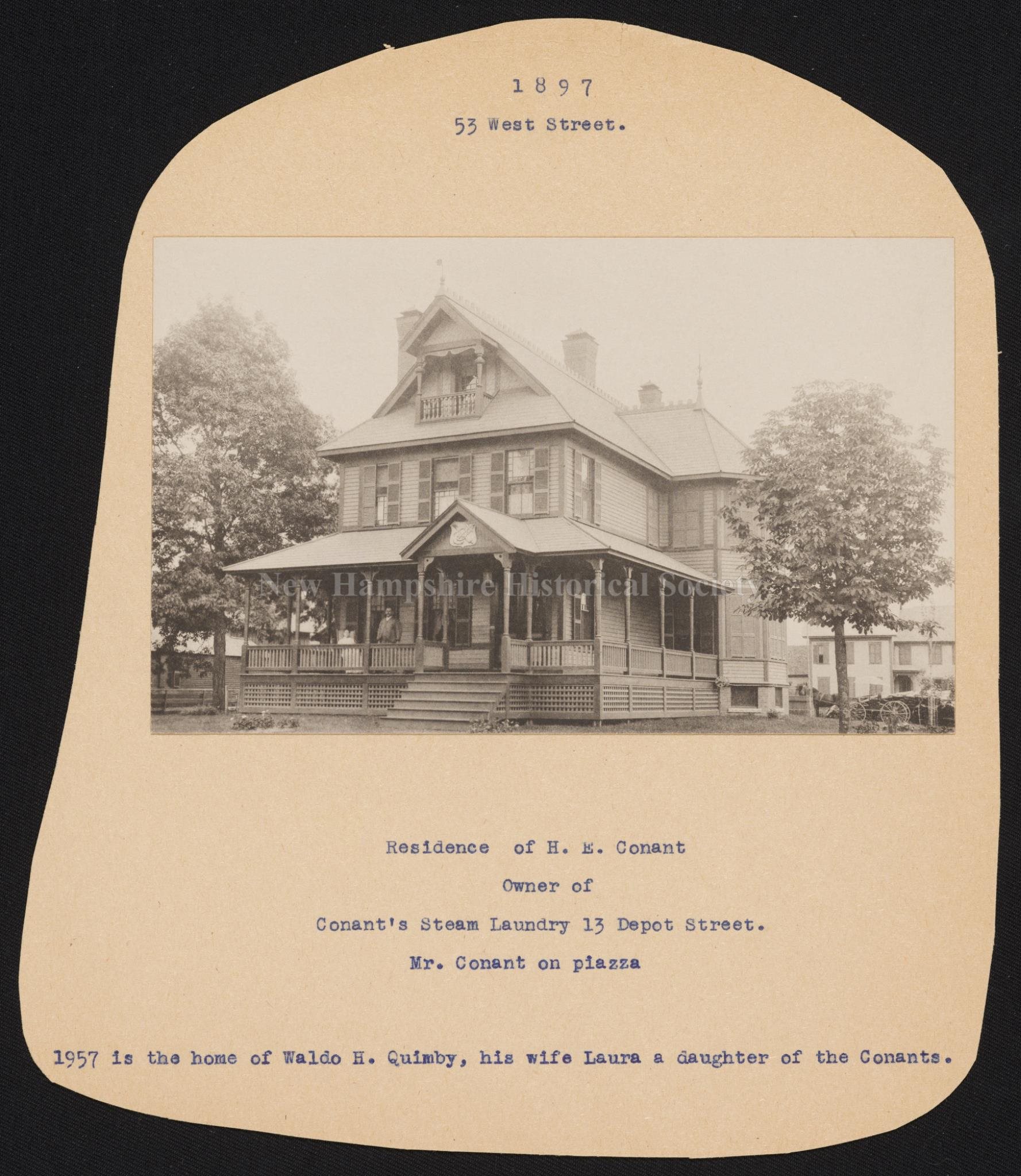 New Hampshire Historical Society - 53 West Street, 1897 - 53 West Street,  1897