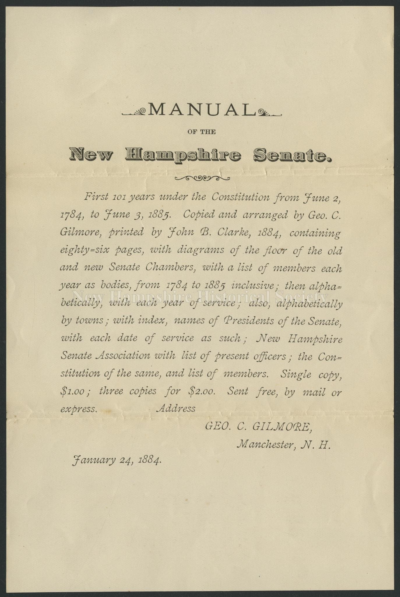 New Hampshire Historical Society - Manual of the New Hampshire